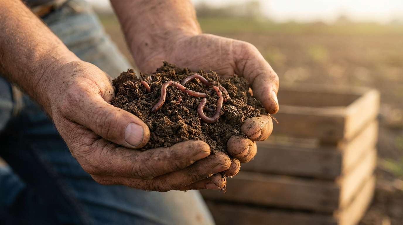 Çiftçi elleri ve toprak